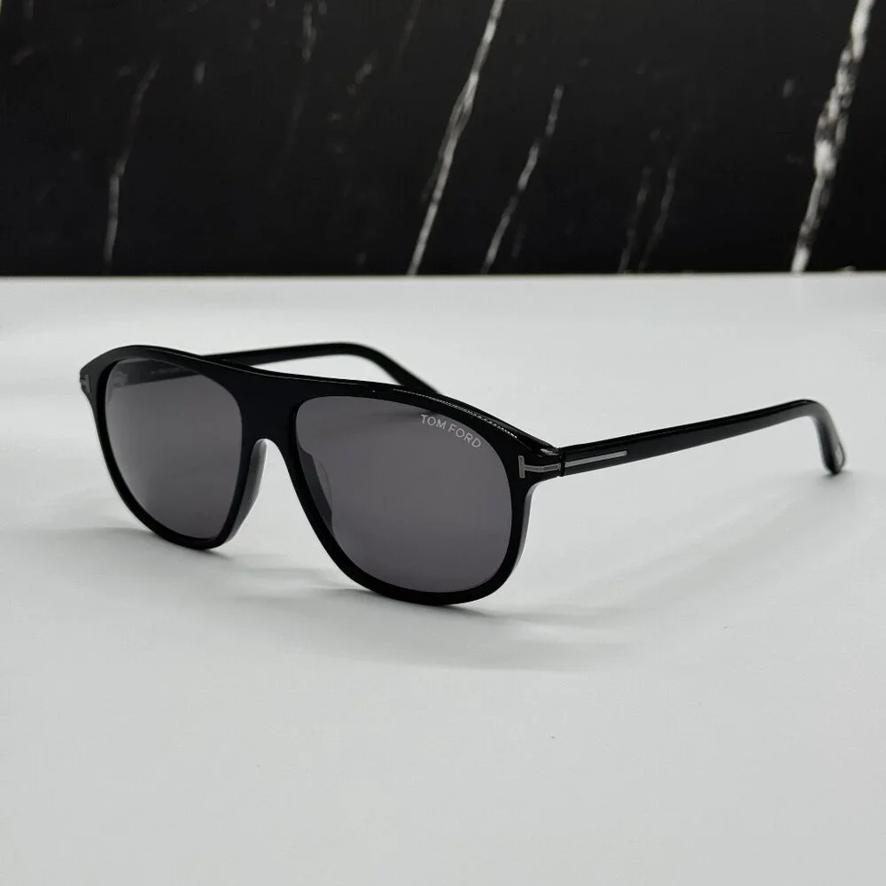 NEW TOM FORD TF1027 01A POLARIZED MEN SUNGLASSES TOM FORD PRESCOTT FT1027/S 01A